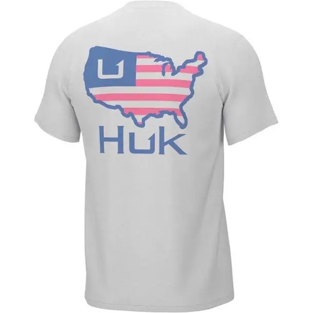 Huk Men's Light Gray USA Graphic Tee